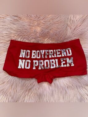Rue21 Red Women’s Briefs with Silver Glitter Slogan